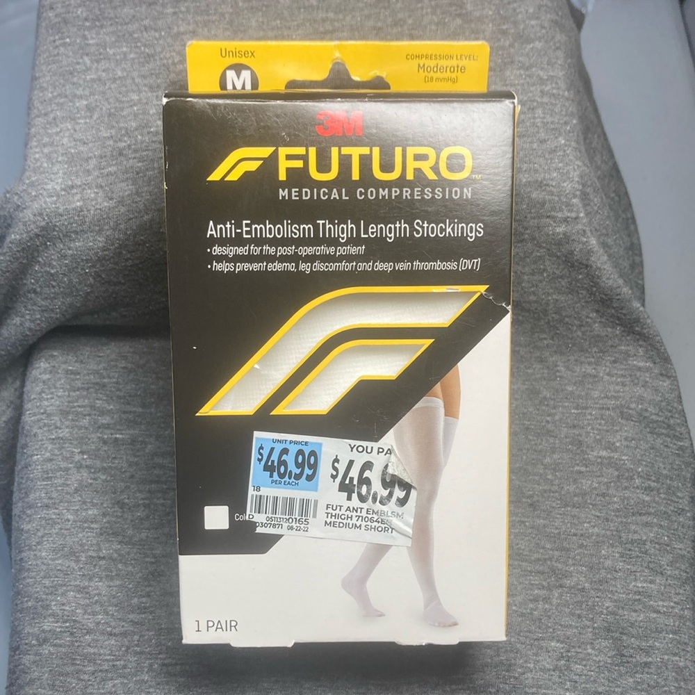 Futuro Medical Compression anti embolism Thigh high Stocking unisex M short